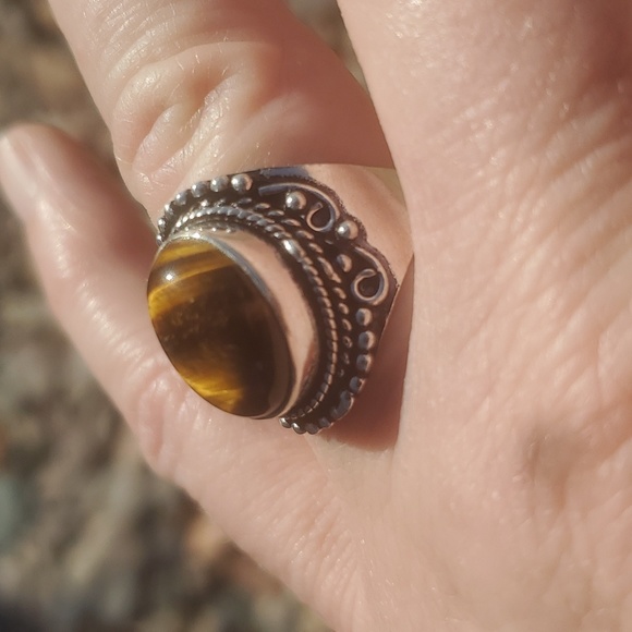 New Tiger Eye 925 Silver Ring. - Picture 6 of 16